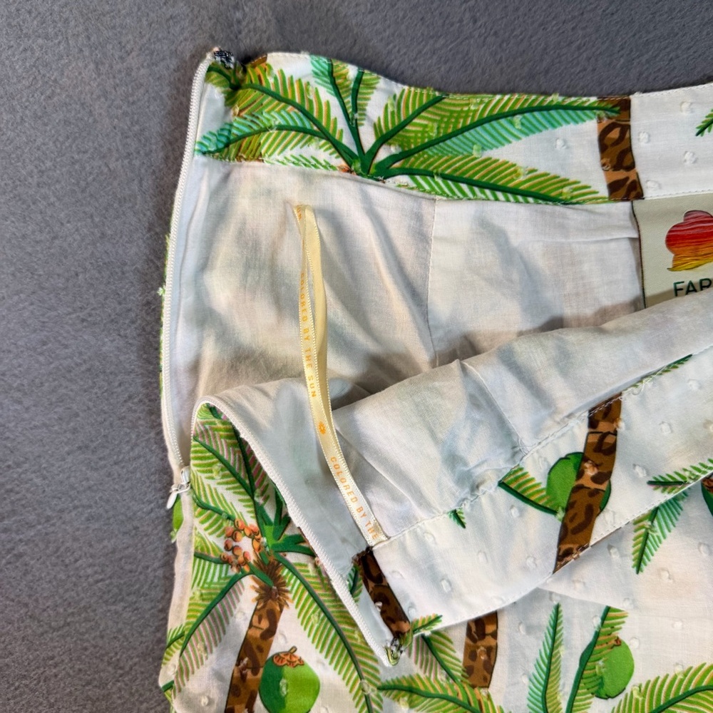 FARM Rio Tropical Palm Tree Print Tiered Maxi Skirt S Boho Summer Flowy Cotton - Picture 6 of 10